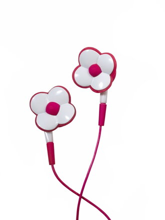 Pink Flower Earphones